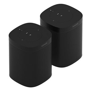 sonos two room set with all-new one – smart speaker with alexa voice control built-in. compact size with incredible sound for any room. (black)