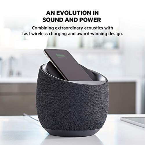 Belkin SOUNDFORM Elite Hi-Fi Smart Speaker + Wireless Charger (Alexa Voice-Controlled Bluetooth Speaker) Sound Technology By Devialet, Fast Wireless Charging for iPhone, Samsung Galaxy & More - Black