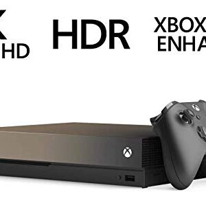 Microsoft Xbox One X Gold Rush Limited Edition 1TB Console with Wireless Controller - Xbox One X Enhanced, Native 4K Gaming, Ultra HDR