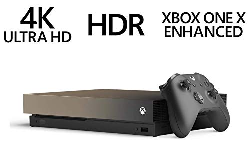 Microsoft Xbox One X Gold Rush Limited Edition 1TB Console with Wireless Controller - Xbox One X Enhanced, Native 4K Gaming, Ultra HDR