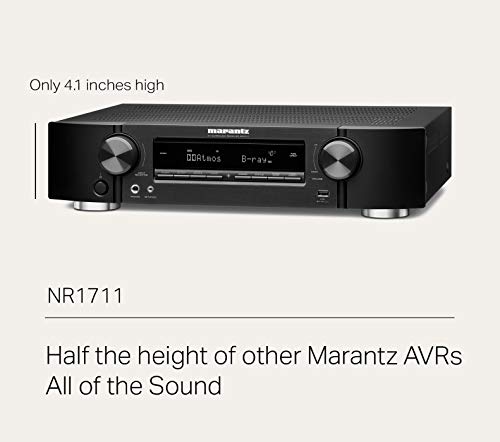 Marantz NR1711 8K Slim 7.2 Channel Ultra HD AV Receiver (2020 Model) – Wi-Fi, Bluetooth, HEOS Built-in, Alexa & Smart Home Automation - 8K Videos & Multi-Room Streaming