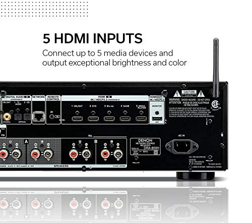 Denon DRA-800H 2-Channel Stereo Network Receiver for Home Theater | Hi-Fi Amplification | Connects to All Audio Sources | Latest HDCP 2.3 Processing with ARC Support | Compatible with Amazon Alexa