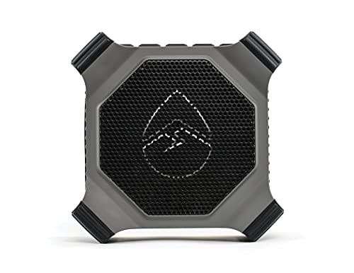 ECOXGEAR EcoEdge Plus GDI-EXEGPL410 Rugged Waterproof Floating Portable Bluetooth Wireless 20 Watt Smart Speaker with Bottle Opener and LED Party Lights (Gray)