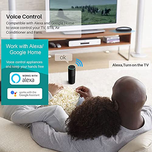 Smart IR Remote Control,All in One IR Blaster Control, Universal WiFi Infrared Remote Control for TV DVD Air Conditioner STB etc,Compatible with Alexa, Google Assistant