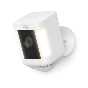 introducing ring spotlight cam plus, battery | two-way talk, color night vision, and security siren (2022 release) – white