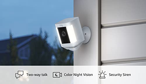 Introducing Ring Spotlight Cam Plus, Battery | Two-Way Talk, Color Night Vision, and Security Siren (2022 release) - White