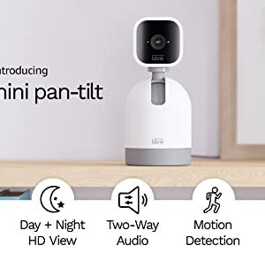 Blink Mini Pan-Tilt Camera | Rotating indoor plug-in smart security camera, two-way audio, HD video, motion detection, Works with Alexa (White)