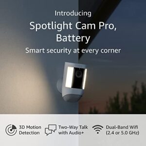 Introducing Ring Spotlight Cam Pro, Battery | 3D Motion Detection, Two-Way Talk with Audio+, and Dual-Band Wifi (2022 release) - White