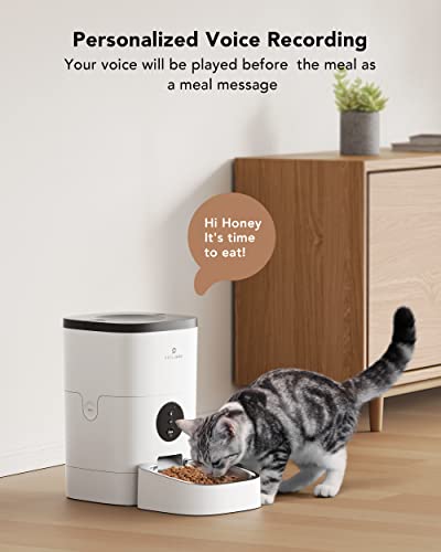 PETLIBRO Automatic Cat Feeders, Cat Food Dispenser with Customize Feeding Schedule, WiFi Timed Cat Feeder with Interactive Voice Recorder, Automatic Pet Feeder for Cat Dog 1-4 Meals Dry Food 4L