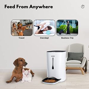 WOPET Automatic Pet Feeder Food Dispenser for Cats and Dogs–Features: Distribution Alarms,Portion Control,Voice Recorder, & Programmable Timer for up to 4 Meals per Day