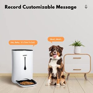 WOPET Automatic Pet Feeder Food Dispenser for Cats and Dogs–Features: Distribution Alarms,Portion Control,Voice Recorder, & Programmable Timer for up to 4 Meals per Day