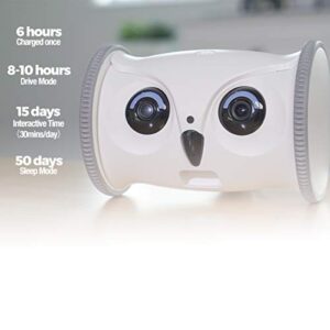 SKYMEE Owl Robot: Mobile Full HD Pet Camera with Treat Dispenser, Interactive Toy for Dogs and Cats, Remote Control via App (2.4G WiFi ONLY)