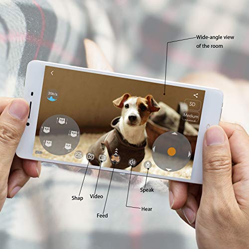 SKYMEE Owl Robot: Mobile Full HD Pet Camera with Treat Dispenser, Interactive Toy for Dogs and Cats, Remote Control via App (2.4G WiFi ONLY)