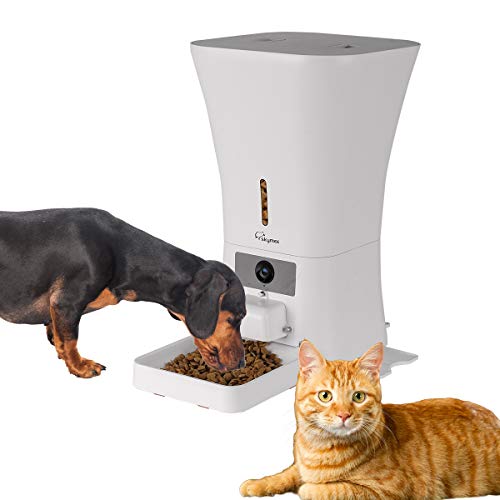 SKYMEE 12L WiFi Pet Feeder Automatic Food Dispenser for Cats & Dogs - 1080P Full HD Pet Camera Treat Dispenser with Night Vision and 2-Way Audio, Wi-Fi Enabled App for iPhone and Android