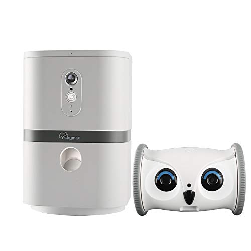 SKYMEE Pet Camera: Owl Robot & Petalk AI II 1080 FHD Pet Camera Treat Dispenser Interactive Toy for Dogs Cats Remote App Control