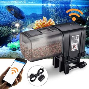 AquaBasik Wi-Fi Automatic Fish Feeder Aquarium Tank Food Dispenser Auto Vacation Timer Feeder Compatible with Alexa Google Home