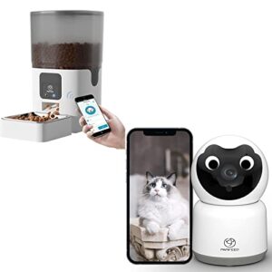papifeed automatic cat feeder(2.4g wifi app control 6l) & pet camera with phone app(2.4g/5ghz wifi two-way audio night vision)