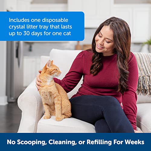 PetSafe ScoopFree Smart Self-Cleaning Cat Litter Box - WiFi & App Enabled - Hands-Free Cleanup With Disposable Crystal Trays - Less Tracking, Superior Odor Control - Includes Disposable Tray and Hood