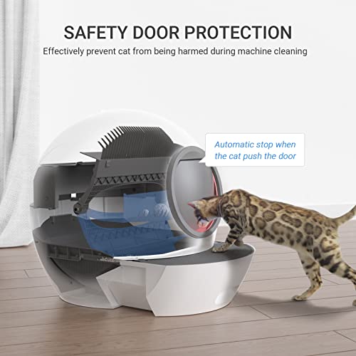 ELS PET Self Cleaning Cat Litter Box, No Scooping Automatic Litter Box for Multiple Cats, Health/Safety/Odorless, 60L Large Smart Cat Litter Box