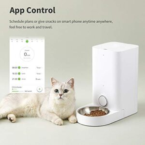 PETKIT Automatic Cat Puppy Feeder with Stainless Steel Bowl, App Control, 10 Portions,10 Meal Plans per Day, Low Food LED Indicator Pet Smart Feeder for Small Animals, Auto Pet Food Dispenser