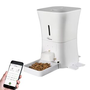 skymee wifi pet feeder automatic food dispenser for cats & dogs, wi-fi enabled app for iphone and android…