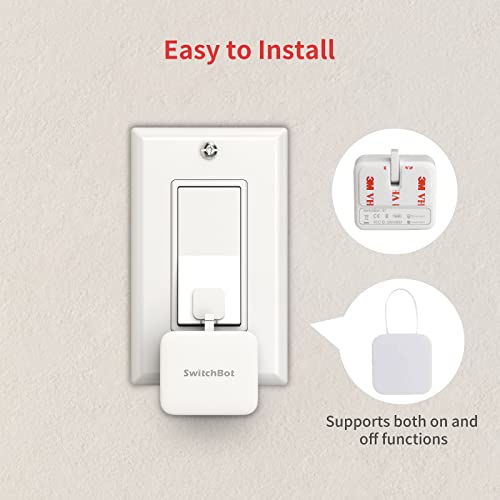 SwitchBot Smart Switch Button Pusher - No Wiring, Bluetooth App or Timer Control, Add SwitchBot Hub Mini to Make it Compatible with Alexa, Google Home, IFTTT (white)