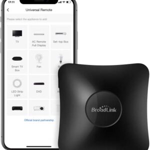 BroadLink IR/RF Smart Home Hub-WiFi IR/RF Blaster for Home Automation, TV, Curtain, Shades Remote, Smart AC Controller, Works with Alexa, Google Assistant, IFTTT (RM4 pro)