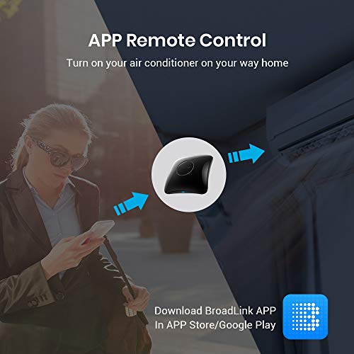 BroadLink IR/RF Smart Home Hub-WiFi IR/RF Blaster for Home Automation, TV, Curtain, Shades Remote, Smart AC Controller, Works with Alexa, Google Assistant, IFTTT (RM4 pro)