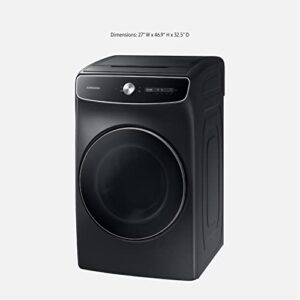 SAMSUNG 7.5 Cu. Ft. Smart Dial Electric Dryer with FlexDry, Dry 2 Loads in 1 Large Capacity Machine, Super Speed 30 Minute Clothes Drying Cycle, WiFi Connected Control, DVE60A9900V/A3, Brushed Black