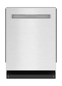 sharp smart dishwasher works with alexa. includes led interior lights, stainless steel interior, heated dry with fan assist, wash zone cleans half load on either rack, adjustable third rack