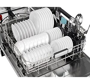 SHARP Smart Dishwasher Works with Alexa. Includes LED Interior lights, Stainless Steel interior, Heated Dry with Fan Assist, Wash Zone cleans half load on either rack, Adjustable Third Rack