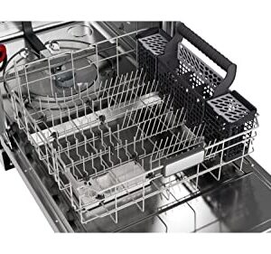 SHARP Smart Dishwasher Works with Alexa. Includes LED Interior lights, Stainless Steel interior, Heated Dry with Fan Assist, Wash Zone cleans half load on either rack, Adjustable Third Rack