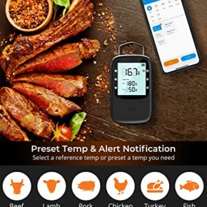 Govee Bluetooth Meat Thermometer, Wireless Meat Thermometer for Smoker Oven, Digital Grill Thermometer with 2 Probes, Timer Mode, Smart LCD Backlight BBQ Thermometer for Cooking Turkey Fish Beef