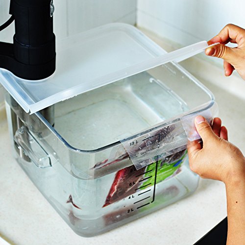 EVERIE Collapsible Hinged Lid Compatible with Anova Nano 750w, 800w, 900w, AN500-US00 1000w and Compatible with Rubbermaid Container 12,18,22 Quart(Corner Mount)