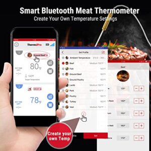 ThermoPro TP25 500ft Wireless Bluetooth Meat Thermometer with 4 Temperature Probes Smart Digital Cooking BBQ Thermometer for Grilling Oven Food Smoker Thermometer, Rechargeable