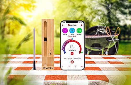 New MEATER+165ft Long Range Smart Wireless Meat Thermometer for The Oven Grill Kitchen BBQ Smoker Rotisserie with Bluetooth and WiFi Digital Connectivity Bundled with HogoR Black Glove