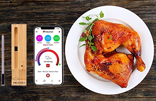 New MEATER+165ft Long Range Smart Wireless Meat Thermometer for The Oven Grill Kitchen BBQ Smoker Rotisserie with Bluetooth and WiFi Digital Connectivity Bundled with HogoR Black Glove