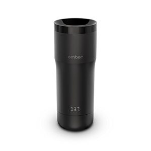 ember temperature control travel mug, 12 ounce, 2-hr battery life, black – app controlled heated coffee travel mug