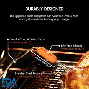 Tenergy Solis Digital Meat Thermometer, APP Controlled Wireless Bluetooth Smart BBQ Thermometer w/ 6 Stainless Steel Probes, Large LCD Display, & Carrying Case, Cooking Thermometer for Grill & Smoker