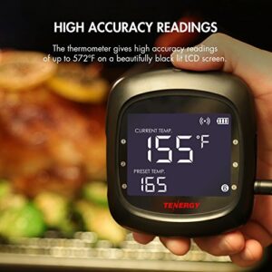Tenergy Solis Digital Meat Thermometer, APP Controlled Wireless Bluetooth Smart BBQ Thermometer w/ 6 Stainless Steel Probes, Large LCD Display, & Carrying Case, Cooking Thermometer for Grill & Smoker