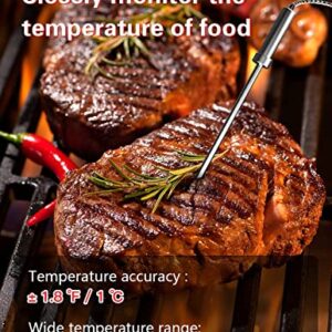 BFOUR Bluetooth Meat Thermometer Wireless Grill Thermometer with 3 Probes, Premium Digital Instant Read Meat Thermometer Food Thermometer Timer Alarm for Smoker, Grill, Oven, Kitchen, Cooking, BBQ