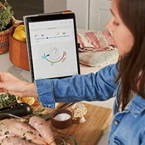 Mastrad Thermometer | Meat it Wireless Grill and BBQ Sensor | Connects Via Bluetooth to Free Cooking App, 2.1, BLACK