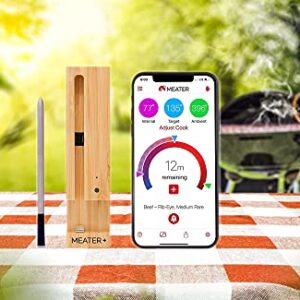 New MEATER+165ft Long Range Smart Wireless Meat Thermometer for the Oven Grill Kitchen BBQ Smoker Rotisserie with Bluetooth and WiFi Digital Connectivity (Meater+ One Scraper)