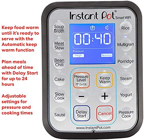 Instant Pot Smart Wifi 6 Quart Multi-use Electric Pressure, Slow, Rice Cooker, Yogurt, Cake Maker, Sauté, Steamer and Warmer, Silver