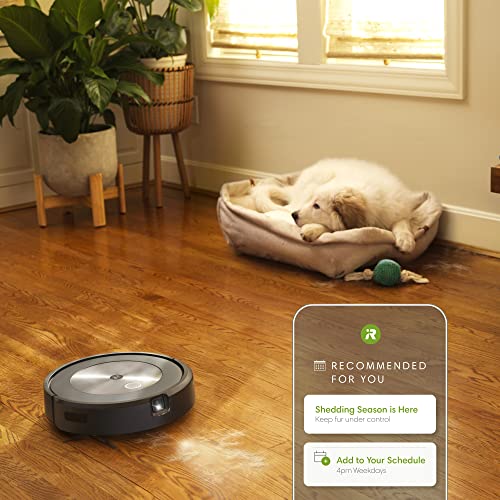 iRobot Roomba j7+ (7550) Self-Emptying Robot Vacuum – Identifies and avoids obstacles like pet waste & cords, Empties itself for 60 days, Smart Mapping, Works with Alexa, Ideal for Pet Hair, Graphite