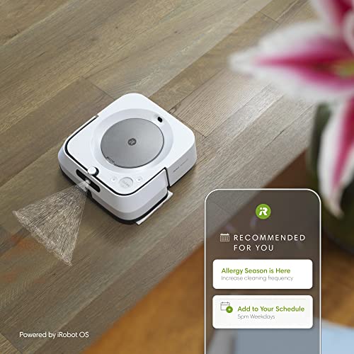 iRobot Braava Jet M6 (6110) Ultimate Robot Mop- Wi-Fi Connected, Precision Jet Spray, Smart Mapping, Works with Alexa, Ideal for Multiple Rooms, Recharges and Resumes, White