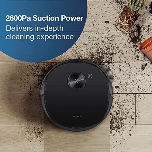 ECOVACS Deebot N8 Pro+ Robot Vacuum and Mop Cleaner, Self Emptying Robot Vacuum, 2600Pa Suction, Laser Based LiDAR Navigation, Carpet Detection, Multi Floor Mapping, Personalized Cleaning