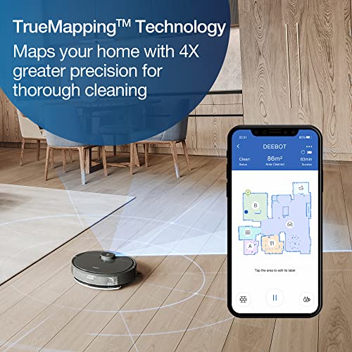 ECOVACS Deebot N8 Pro+ Robot Vacuum and Mop Cleaner, Self Emptying Robot Vacuum, 2600Pa Suction, Laser Based LiDAR Navigation, Carpet Detection, Multi Floor Mapping, Personalized Cleaning