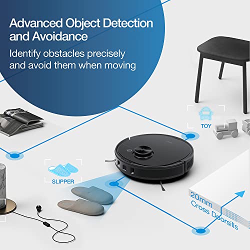 ECOVACS Deebot N8 Pro+ Robot Vacuum and Mop Cleaner, Self Emptying Robot Vacuum, 2600Pa Suction, Laser Based LiDAR Navigation, Carpet Detection, Multi Floor Mapping, Personalized Cleaning