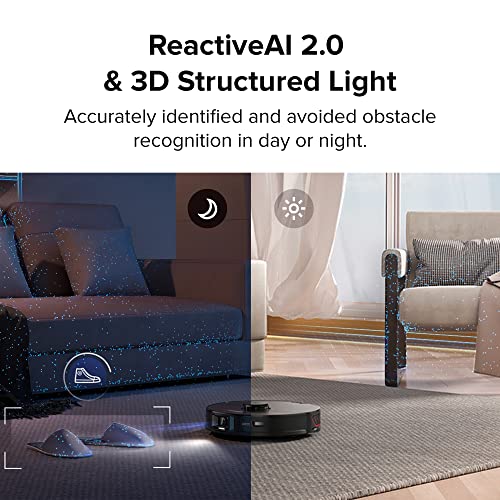 roborock S7 MaxV Robot Vacuum and Sonic Mop, 5100Pa Suction, 3D Structured Light Obstacle Avoidance, Auto Lifting Mop, Ultrasonic Carpet Detection, Compatible with Alexa, Perfect for Pet Hair